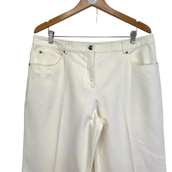 ST JOHN Sport Off White Jeans 5 Pocket Stretch Spring Nautical Preppy Womens 16 - Picture 7 of 11